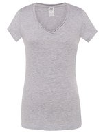 JHK T-Shirt V-Ausschnitt Sicilia für Damen – Ash Melange