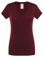 JHK T-Shirt V-Ausschnitt Sicilia für Damen – Cardinal
