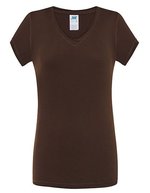 JHK T-Shirt V-Ausschnitt Sicilia für Damen – Chocolate
