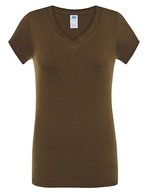JHK T-Shirt V-Ausschnitt Sicilia für Damen, White S, JHK271 – Khaki