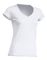 JHK T-Shirt V-Ausschnitt Sicilia für Damen – White