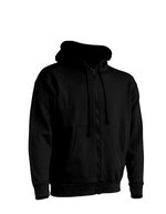 JHK Kapuzen-Sweatshirt mit 2-Wege-Reißverschluss – Black