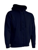 JHK Kapuzen-Sweatshirt mit 2-Wege-Reißverschluss, White XL, JHK422 – Navy