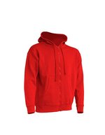 JHK Kapuzen-Sweatshirt mit 2-Wege-Reißverschluss, White XL, JHK422 – Red