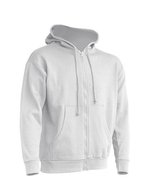JHK Kapuzen-Sweatshirt mit 2-Wege-Reißverschluss – White