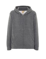 JHK Kapuzen-Sweatshirt mit 2-Wege-Reißverschluss – Dark Grey Melange