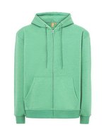 JHK Kapuzen-Sweatshirt mit 2-Wege-Reißverschluss – Eucalyptus