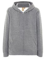 JHK Kapuzen-Sweatshirt mit 2-Wege-Reißverschluss – Grey Melange