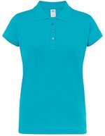 JHK Polo Regular mit Piqué-Struktur für Damen, White S, JHK511 – Turquoise