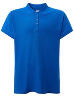 JHK Polo-Shirt Ladies' Curves Baumwolle für Damen, White S, JHK602 – Royal Blue