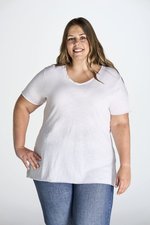 JHK Curves Slub T-Shirt V-Ausschnitt für Damen, White S, JHK603 – Bild 1