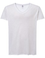 JHK Curves Slub T-Shirt V-Ausschnitt für Damen, White S, JHK603 – White