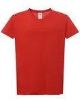 JHK V-Neck T-Shirt Curves Baumwolle für Damen, White M, JHK604 – Red