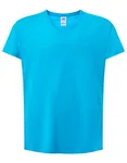 JHK V-Neck T-Shirt Curves Baumwolle für Damen, White M, JHK604 – Turquoise