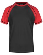 James&Nicholson Raglan-T-Shirt mit Kontrastärmel für Herren – Black/Red