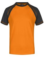 James&Nicholson Raglan-T-Shirt mit Kontrastärmel für Herren – Orange/Black