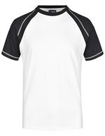 James&Nicholson Raglan-T-Shirt mit Kontrastärmel für Herren – White/Black