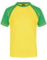 James&Nicholson Raglan-T-Shirt mit Kontrastärmel für Herren, Black/Red S, JN010 – Yellow/Frog