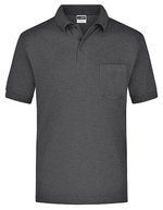 James&Nicholson Polo-Shirt mit Brusttasche Piqué – Anthracite Melange