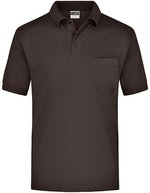 James&Nicholson Polo-Shirt mit Brusttasche Piqué – Brown