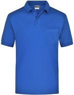 James&Nicholson Polo-Shirt mit Brusttasche Piqué, White S, JN026 – Reale