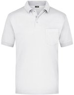 James&Nicholson Polo-Shirt mit Brusttasche Piqué – White
