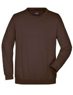 James&Nicholson Rundhals-Sweatshirt aus ringgesponnener Baumwolle, White S, JN040 – Marrone