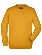 James&Nicholson Rundhals-Sweatshirt aus ringgesponnener Baumwolle, White S, JN040 – Oro Giallo