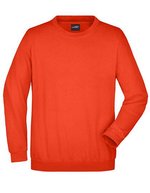 James&Nicholson Rundhals-Sweatshirt aus ringgesponnener Baumwolle, White S, JN040 – Grenadine