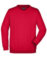 James&Nicholson Rundhals-Sweatshirt aus ringgesponnener Baumwolle, White S, JN040 – Rosso