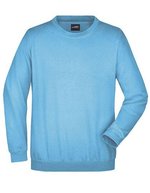 James&Nicholson Rundhals-Sweatshirt aus ringgesponnener Baumwolle, White S, JN040 – Azzurro cielo