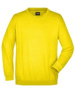 James&Nicholson Rundhals-Sweatshirt aus ringgesponnener Baumwolle, White S, JN040 – Sole Giallo