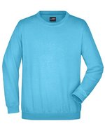 James&Nicholson Rundhals-Sweatshirt aus ringgesponnener Baumwolle, White S, JN040 – Turchese