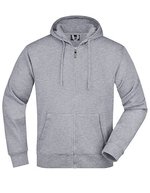 James&Nicholson Kapuzenjacke mit Kangurutasche für Herren – Grey Heather