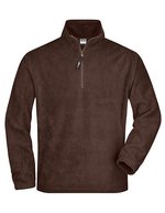 James&Nicholson Half-Zip Fleece Sweatshirt mit Kadettkragen – Brown