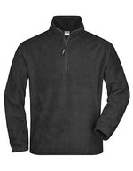 James&Nicholson Half-Zip Fleece Sweatshirt mit Kadettkragen – Dark Grey (Solid)