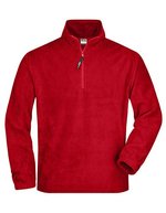 James&Nicholson Half-Zip Fleece Sweatshirt mit Kadettkragen – Red