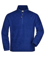 James&Nicholson Half-Zip Fleece Sweatshirt mit Kadettkragen, Black S, JN043 – Royal