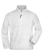 James&Nicholson Half-Zip Fleece Sweatshirt mit Kadettkragen, Black S, JN043 – White