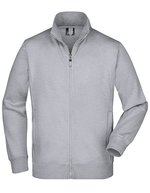 James&Nicholson Sweat-Jacke mit Reißverschlusstaschen für Herren – Grey Heather