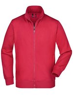 James&Nicholson Sweat-Jacke mit Reißverschlusstaschen für Herren – Red