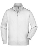 James&Nicholson Sweat-Jacke mit Reißverschlusstaschen für Herren, Black L, JN046 – White