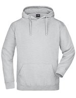 James&Nicholson Kapuzensweat "Heavy Hoodie 2023" Baumwolle-Polyester, White S, JN047 – Grigio Melange