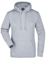 James&Nicholson Kapuzensweat Slim Fit Baumwolle für Damen – Grey Heather