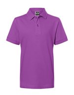 James&Nicholson Junior Classic Polo aus 100% Baumwolle, White L (134/140), JN070K – Viola