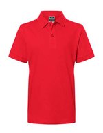 James&Nicholson Junior Classic Polo aus 100% Baumwolle, White L (134/140), JN070K – Rosso segnale
