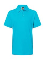 James&Nicholson Junior Classic Polo aus 100% Baumwolle, White L (134/140), JN070K – Turchese