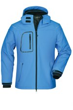 James&Nicholson Winter-Softshelljacke mit Kapuze für Herren, Aqua S, JN1000 – Bild 3