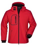 James&Nicholson Winter-Softshelljacke mit Kapuze für Herren, Aqua S, JN1000 – Rosso
