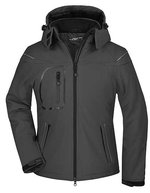 James&Nicholson Softshelljacke mit abzippbarer Kapuze für Damen – Black
